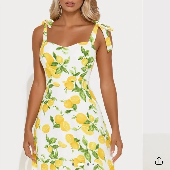 Lemon Print Summer Dress - Picture 7 of 8